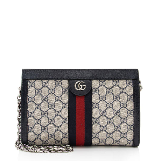 Gucci Nylon Chain Leather Shoulder Bag