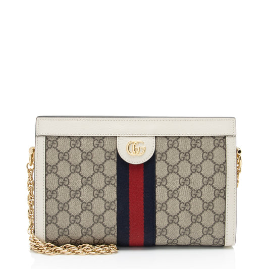 Gucci Nylon Chain Leather Shoulder Bag