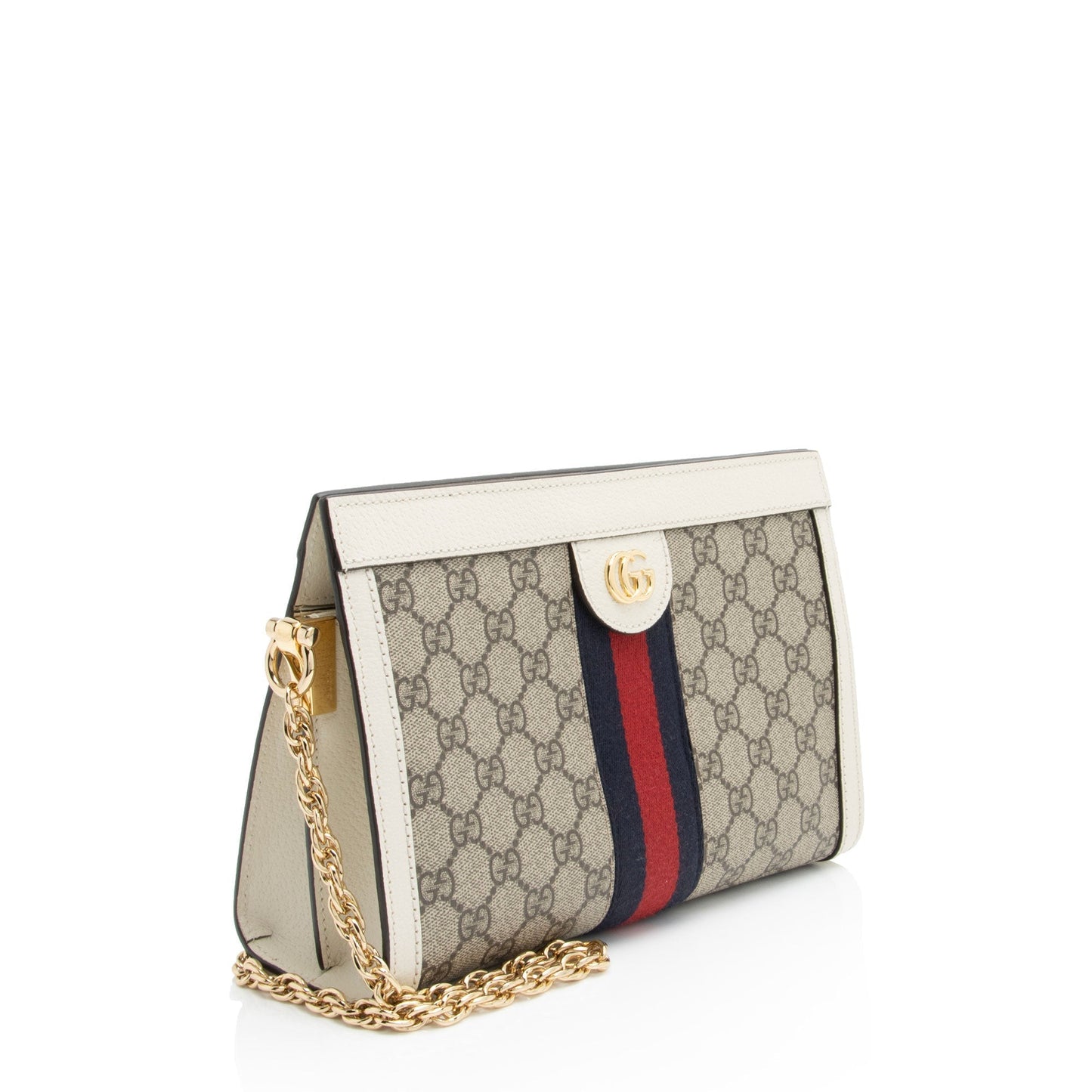 Gucci Nylon Chain Leather Shoulder Bag
