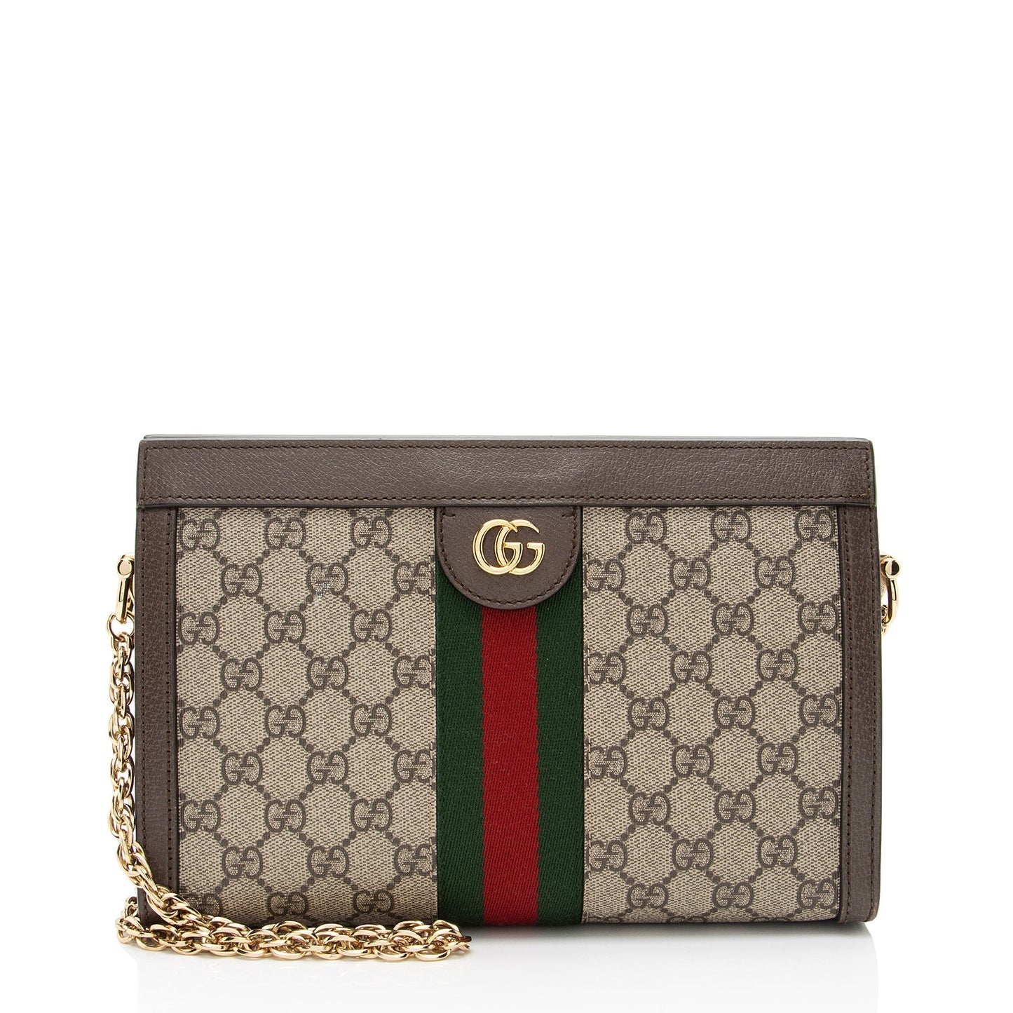 Gucci Nylon Chain Leather Shoulder Bag