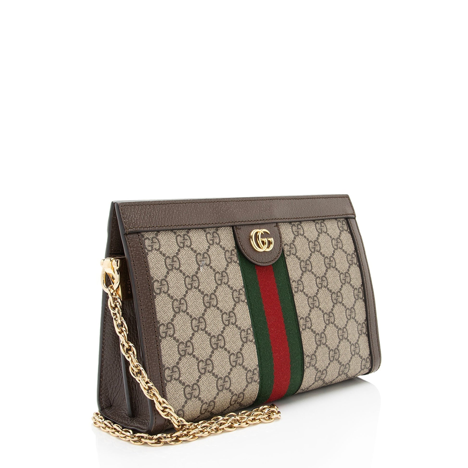 Gucci Nylon Chain Leather Shoulder Bag