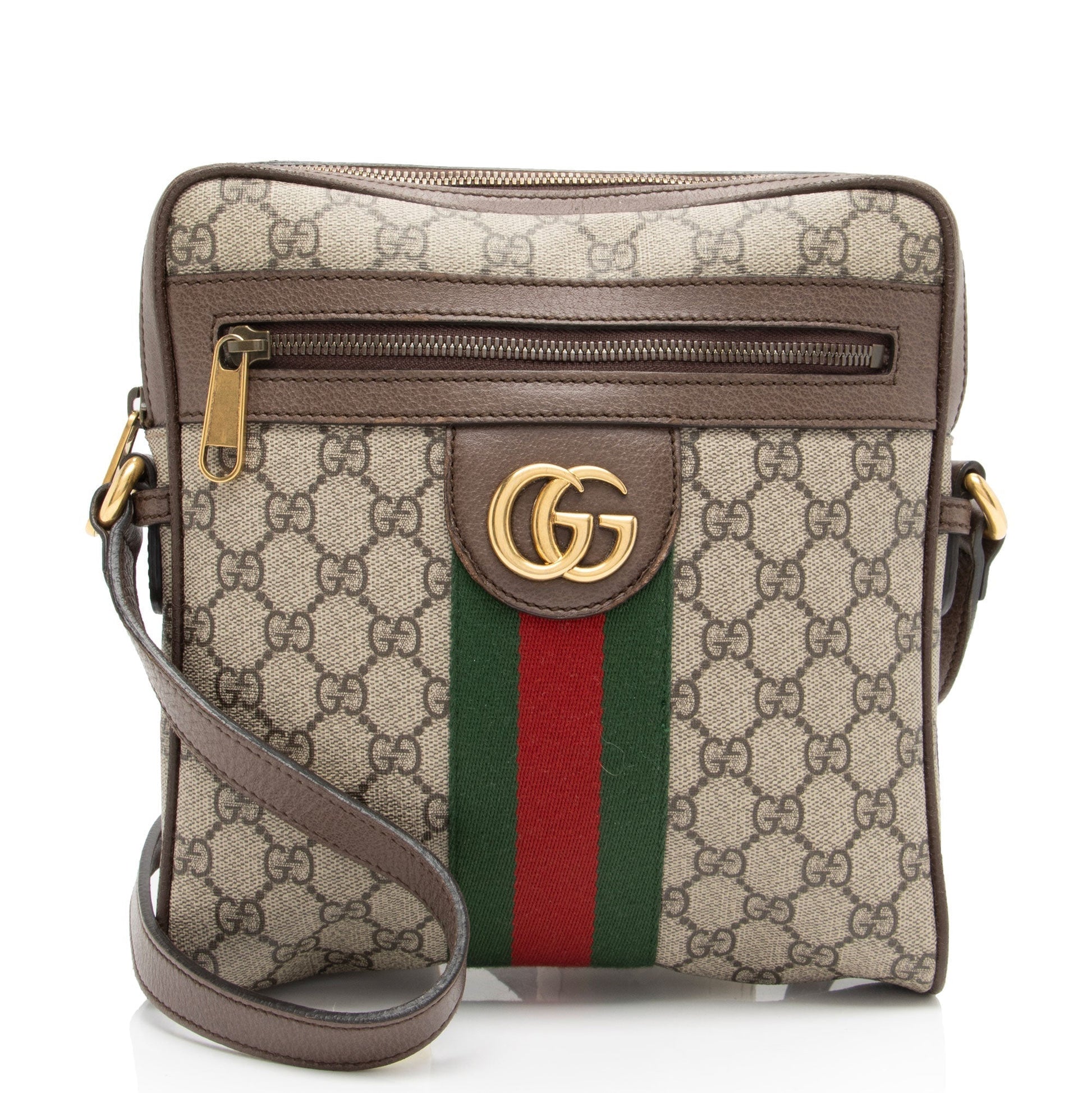 Gucci Nylon Leather Canvas Shoulder Bag
