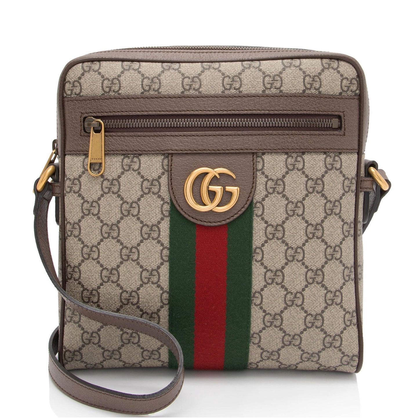 Gucci Nylon Leather Canvas Shoulder Bag