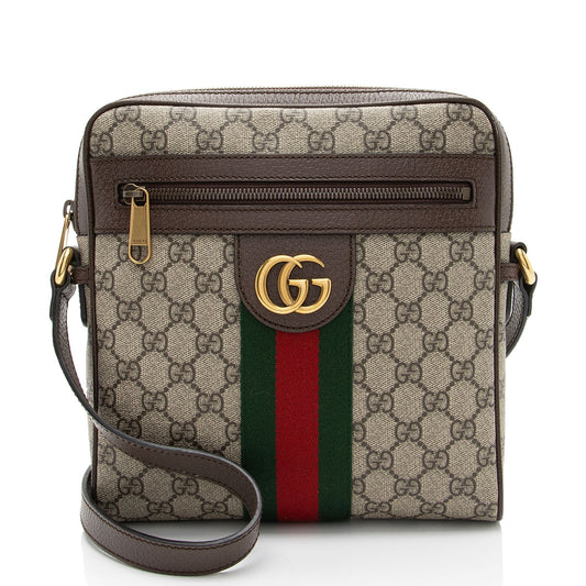 Gucci Nylon Leather Canvas Shoulder Bag