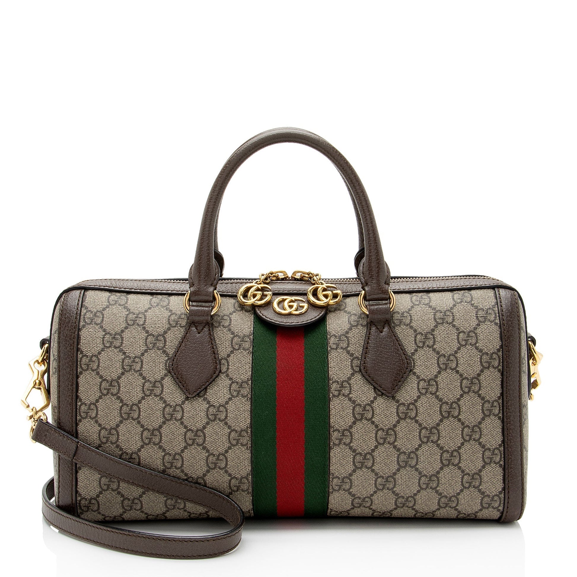 Gucci Nylon Leather Canvas Shoulder Bag