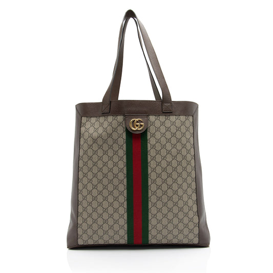 Gucci Nylon Leather Canvas Tote