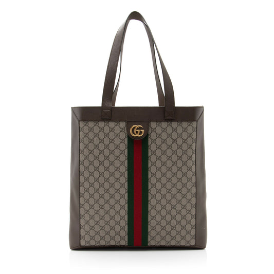 Gucci Nylon Pochette Leather Canvas Tote