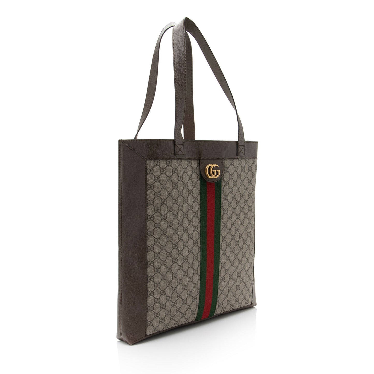 Gucci Nylon Pochette Leather Canvas Tote