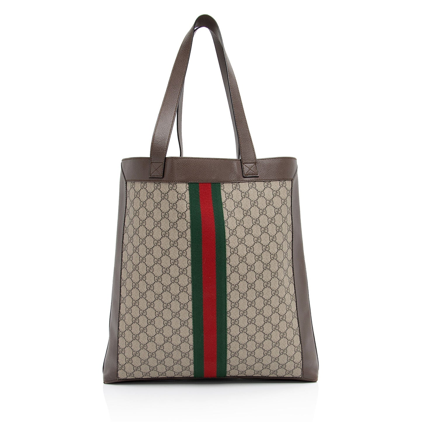 Gucci Nylon Pochette Leather Canvas Tote