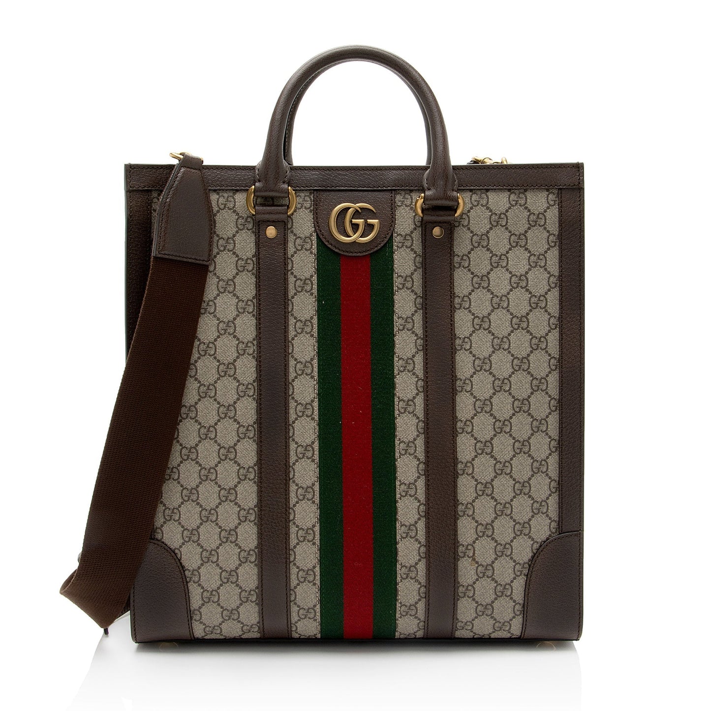 Gucci Nylon Leather Canvas Tote