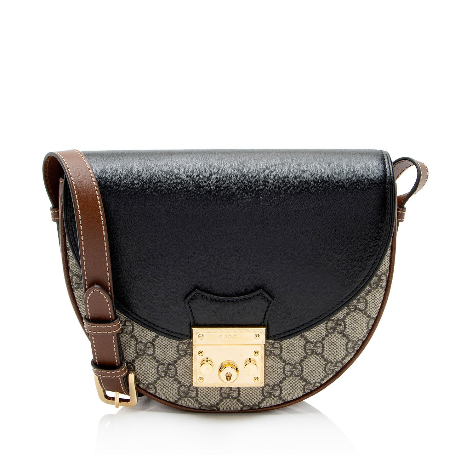 Gucci GG Supreme Padlock Saddle Small Shoulder Bag