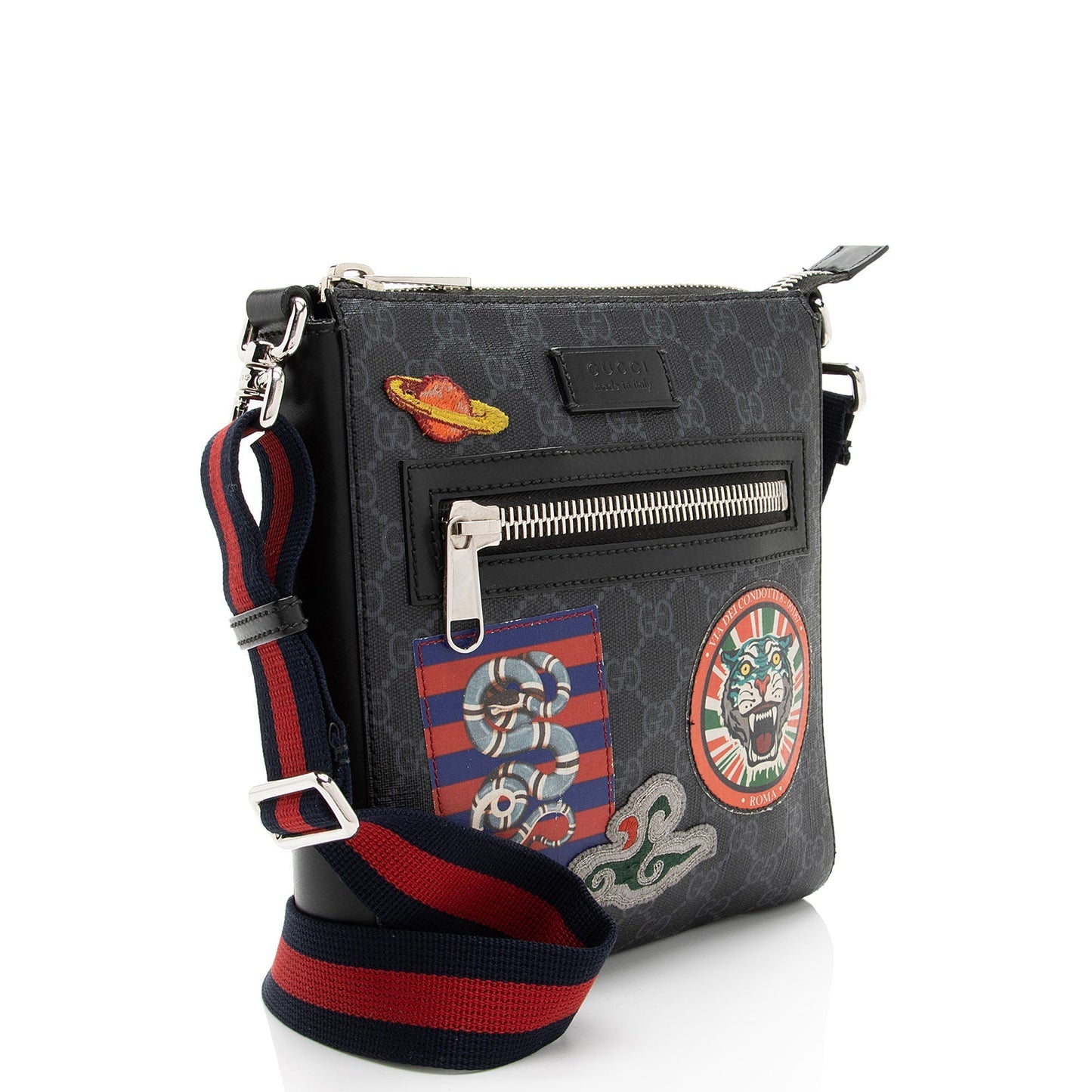 Gucci Nylon Leather Canvas Shoulder Bag