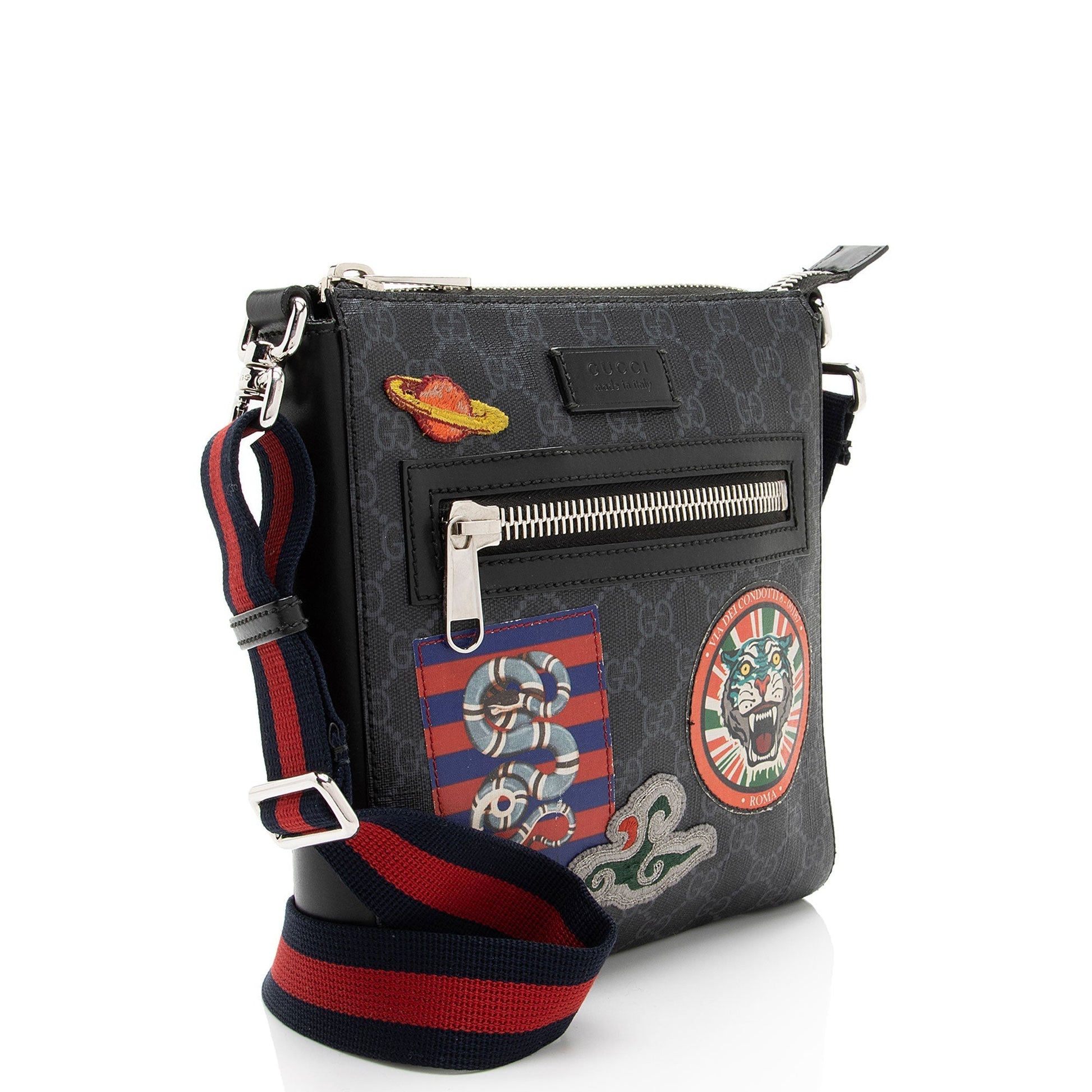 Gucci Nylon Leather Canvas Shoulder Bag