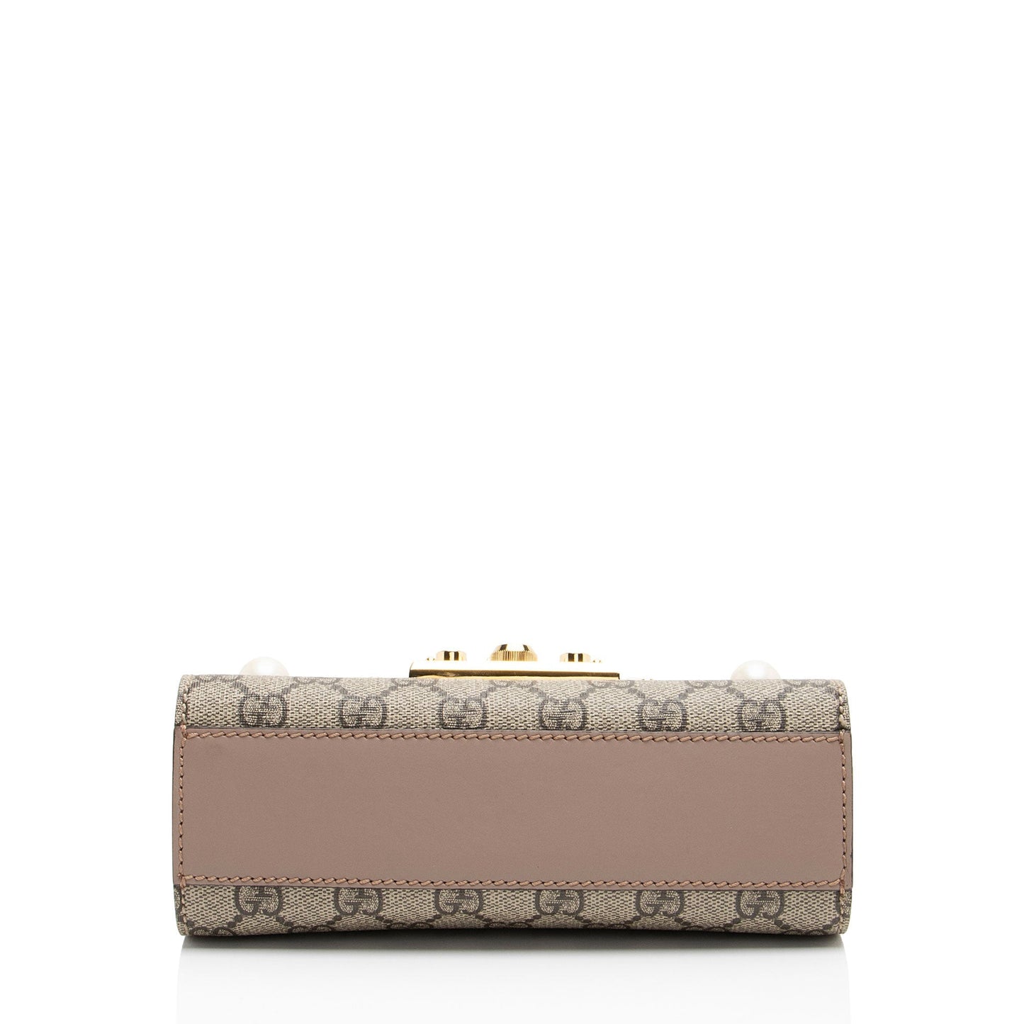 Gucci GG Supreme Pearl Stud Padlock Small Shoulder Bag