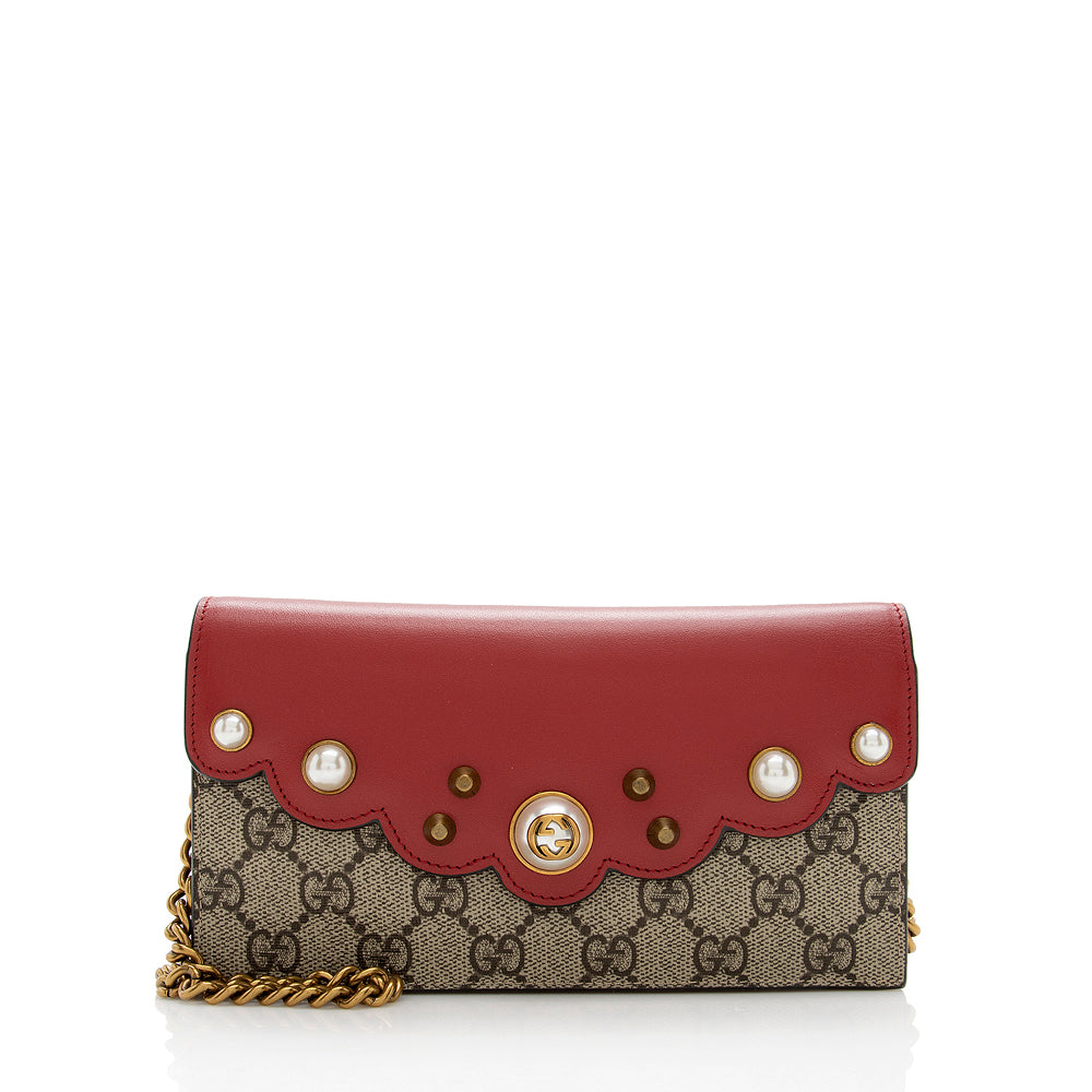 Gucci GG Supreme Leather Chain Crossbody