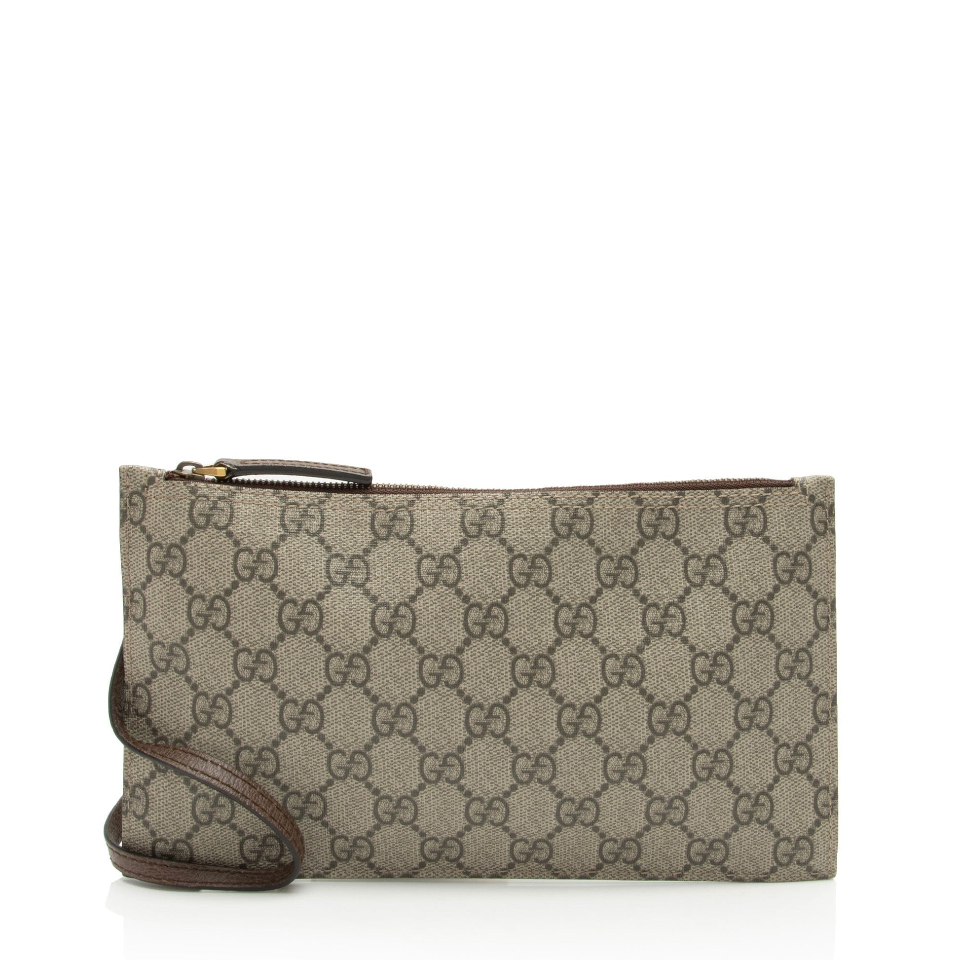 Gucci Pochette Leather Canvas Clutch