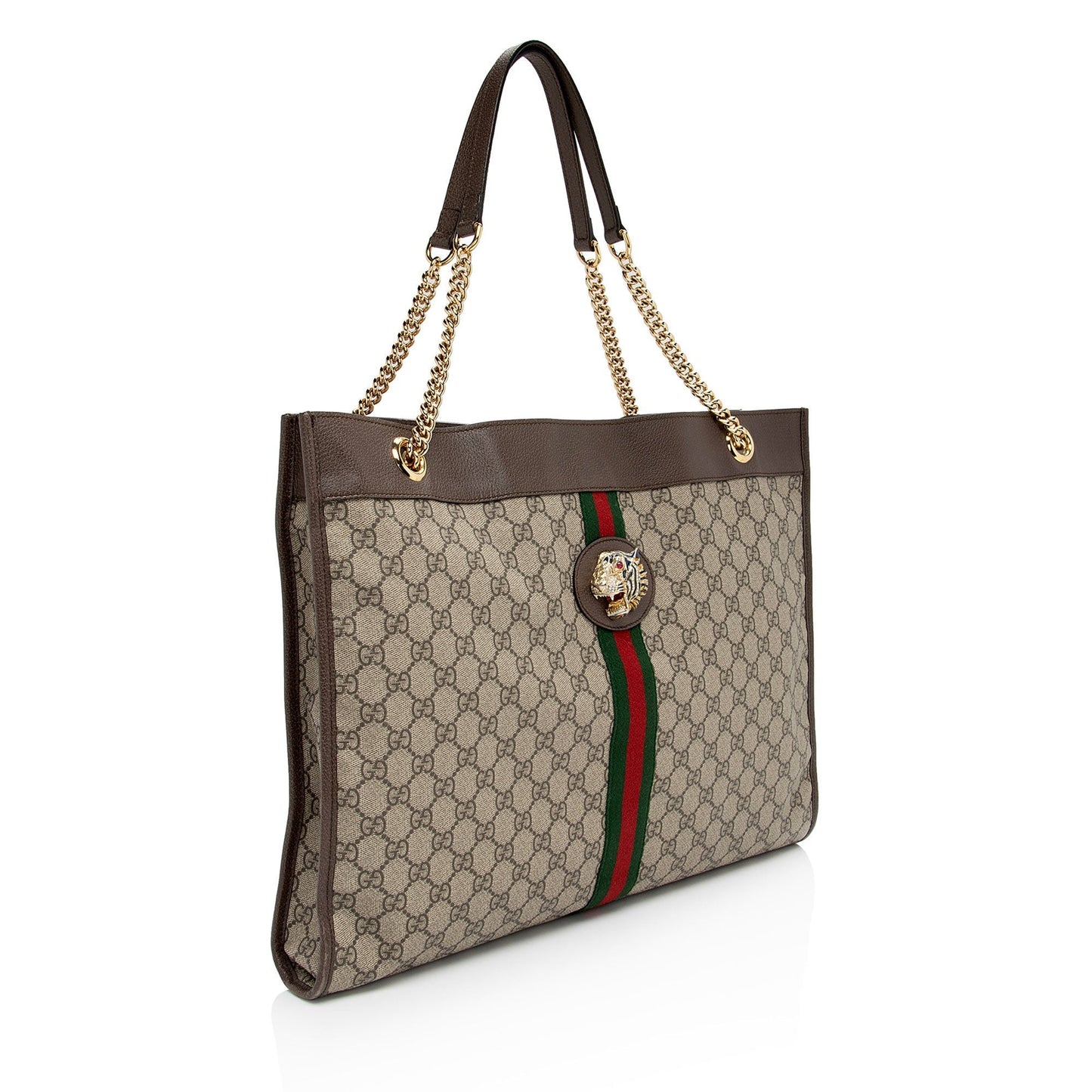 Gucci Nylon Pochette Leather Canvas Tote
