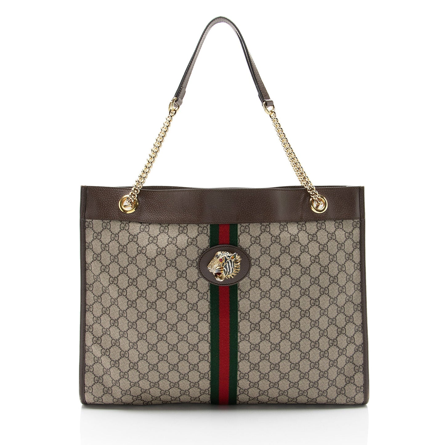 Gucci Nylon Pochette Leather Canvas Tote
