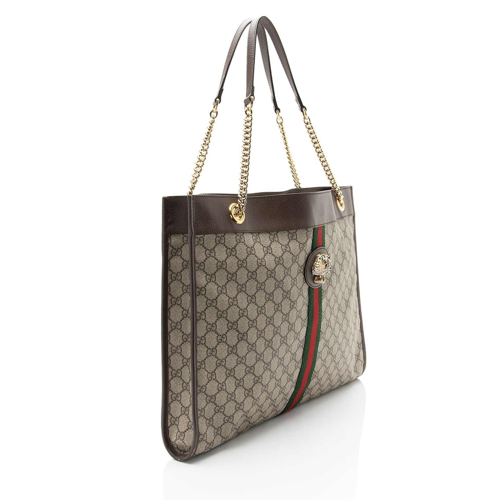 Gucci Nylon Pochette Leather Canvas Tote