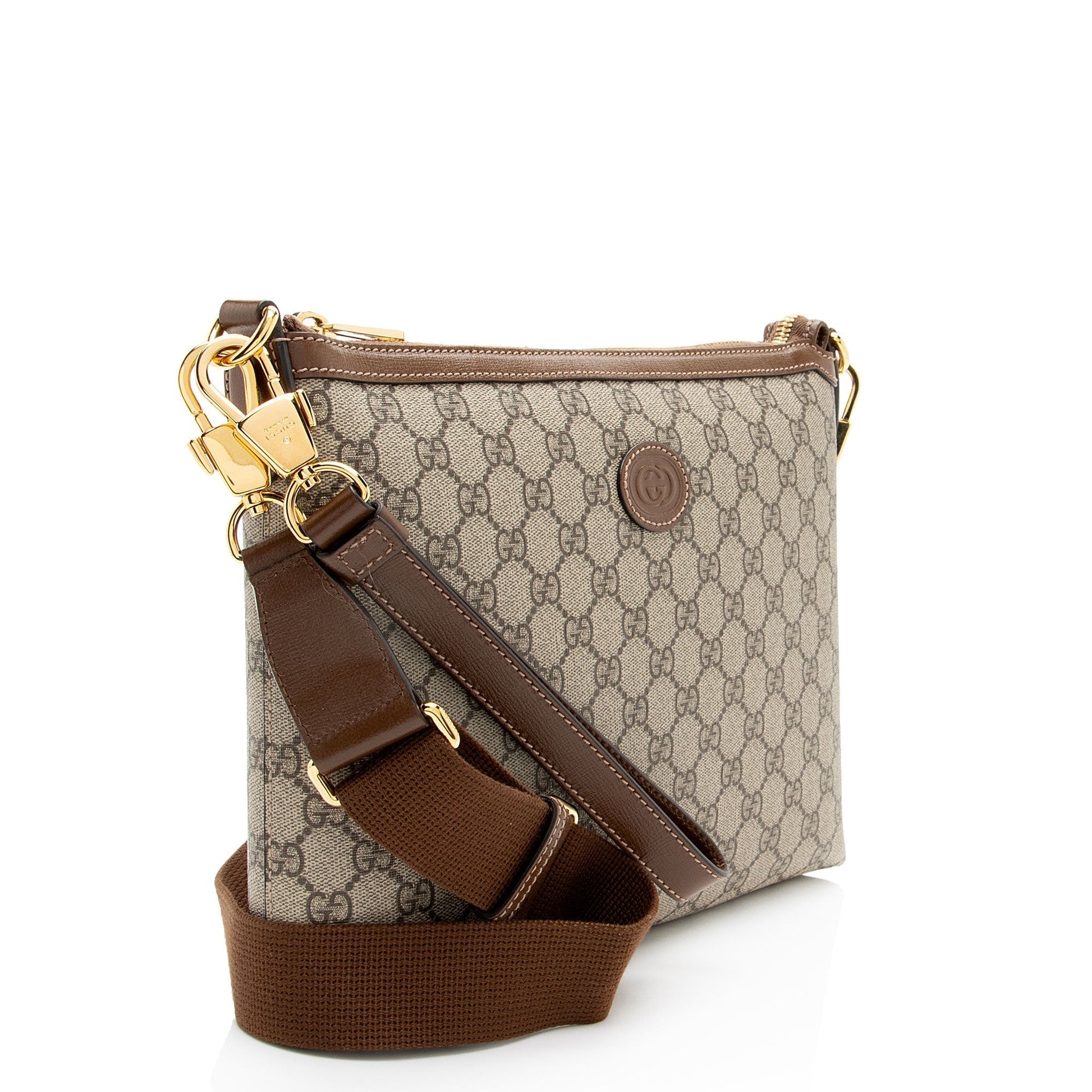 Gucci Nylon Leather Canvas Shoulder Bag