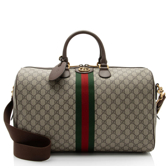 Gucci Nylon Leather Canvas Shoulder Bag