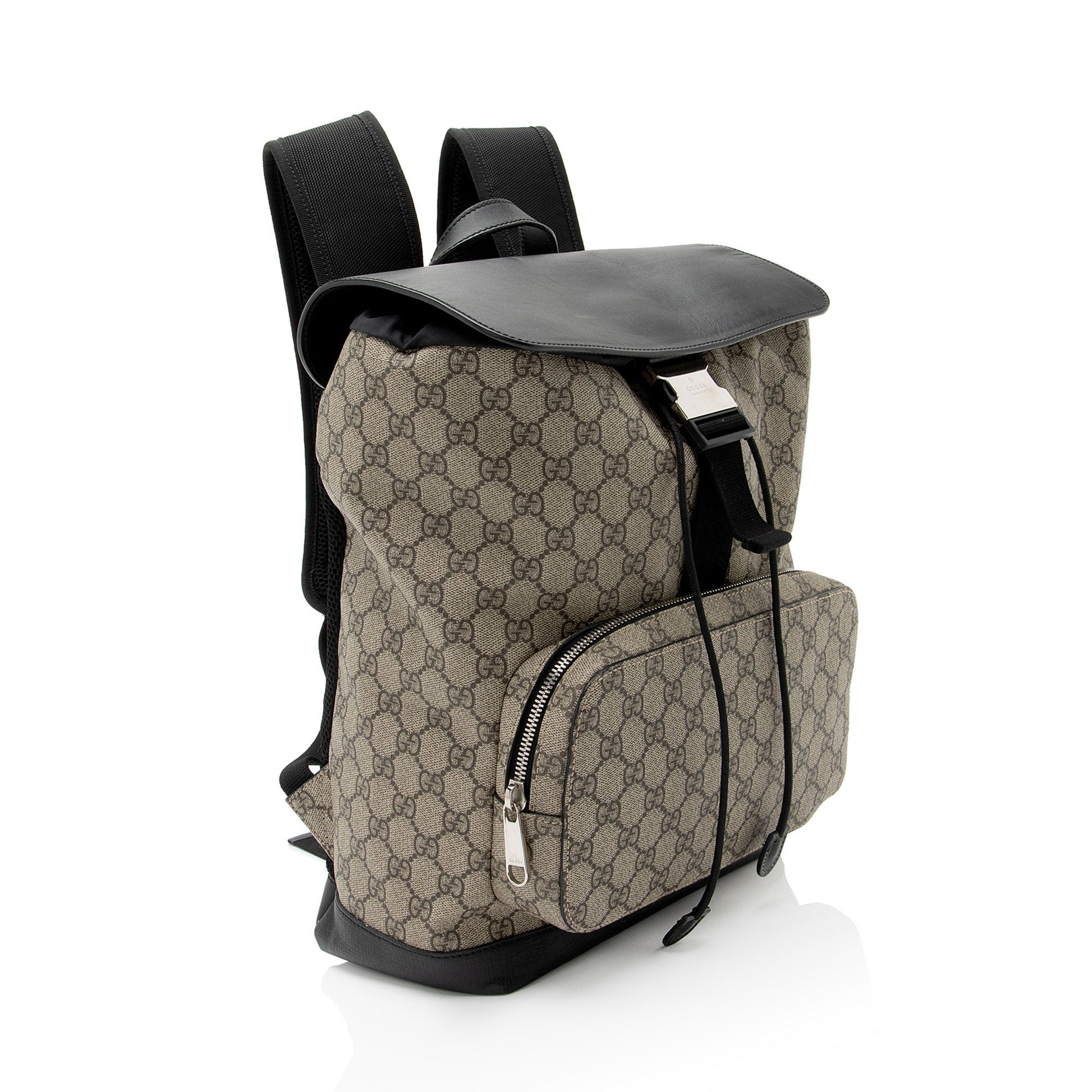 Gucci Nylon Leather Canvas Shoulder Bag