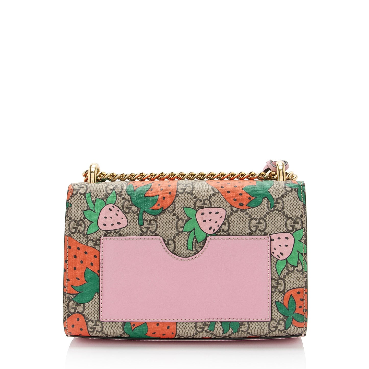 Gucci GG Supreme Strawberry Padlock Small Shoulder Bag (SHF-KHb3br)