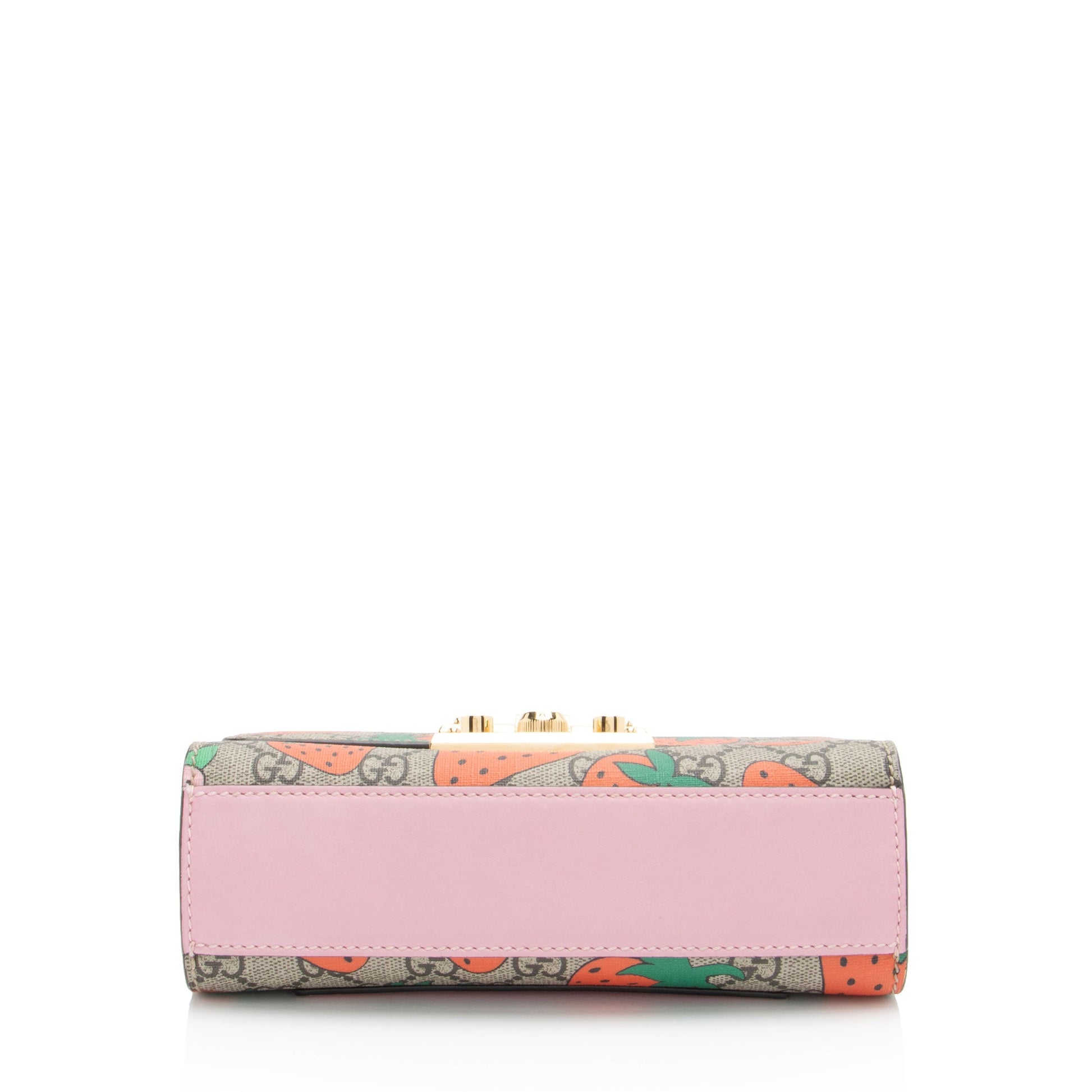 Gucci GG Supreme Strawberry Padlock Small Shoulder Bag