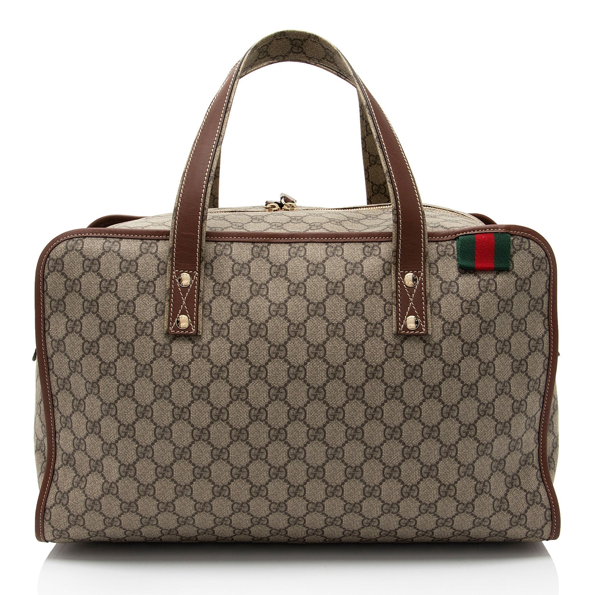 Gucci Nylon Leather Canvas Handbag