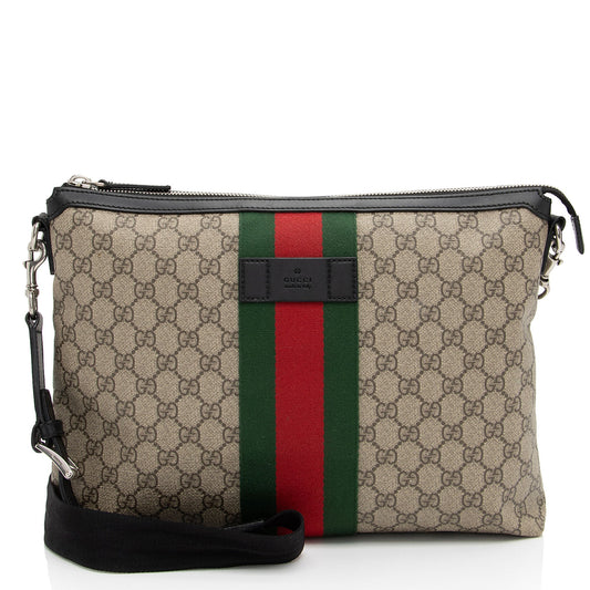 Gucci Nylon Leather Canvas Shoulder Bag