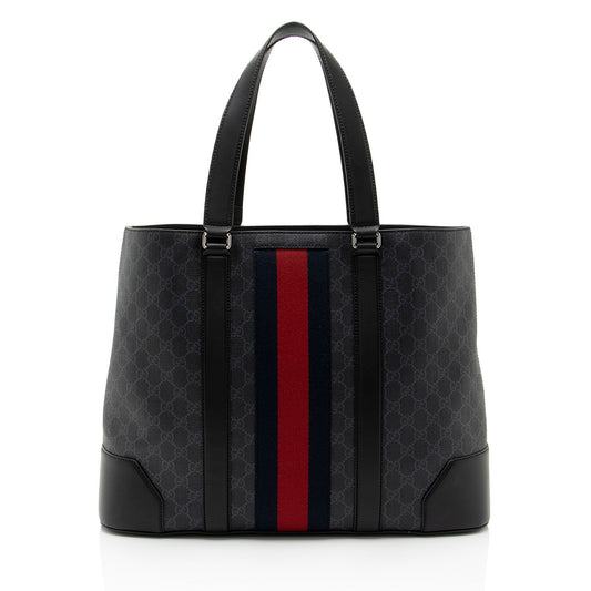 Gucci Nylon Leather Canvas Tote