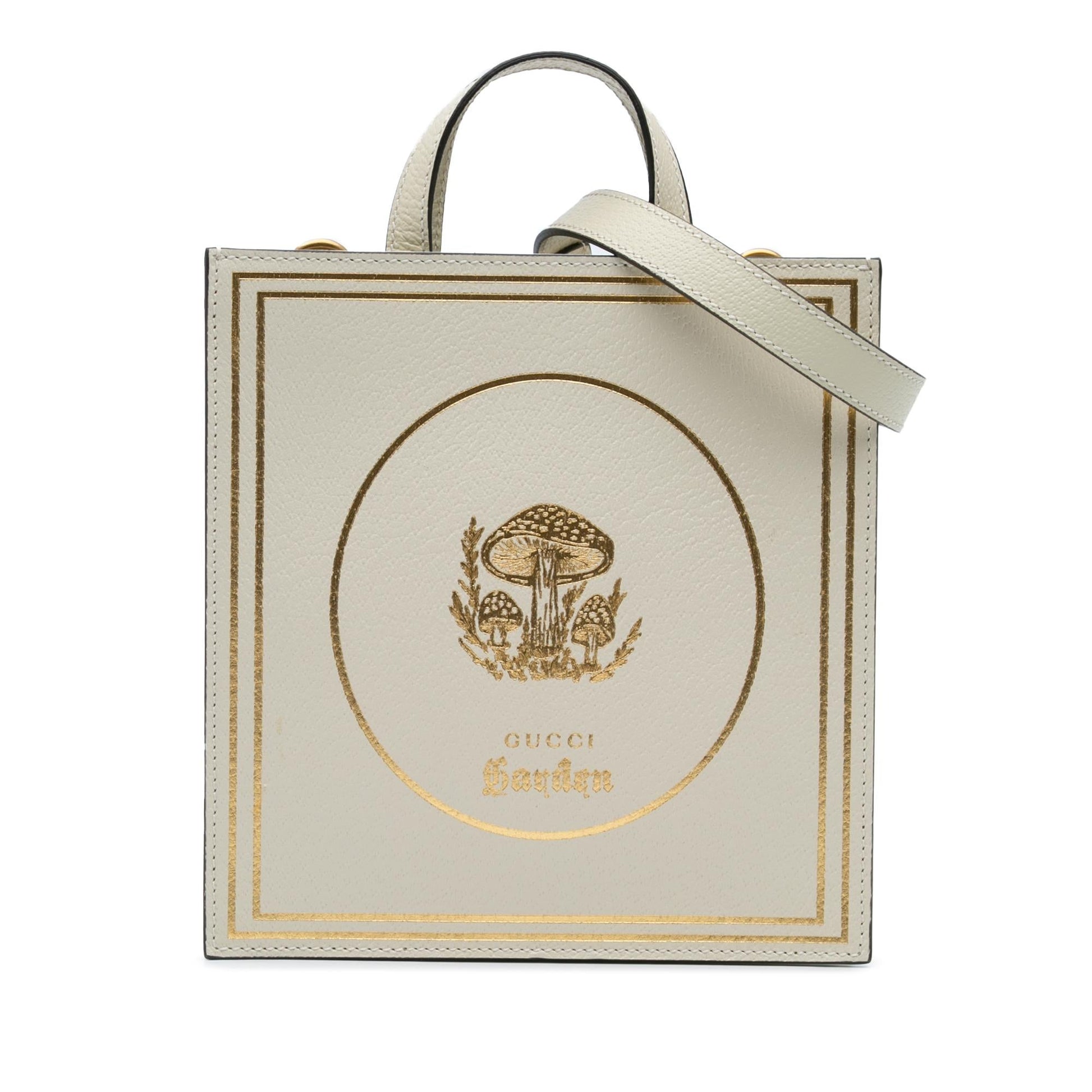 Gucci Garden Calfskin Mushrooms Vertical Shopping Tote