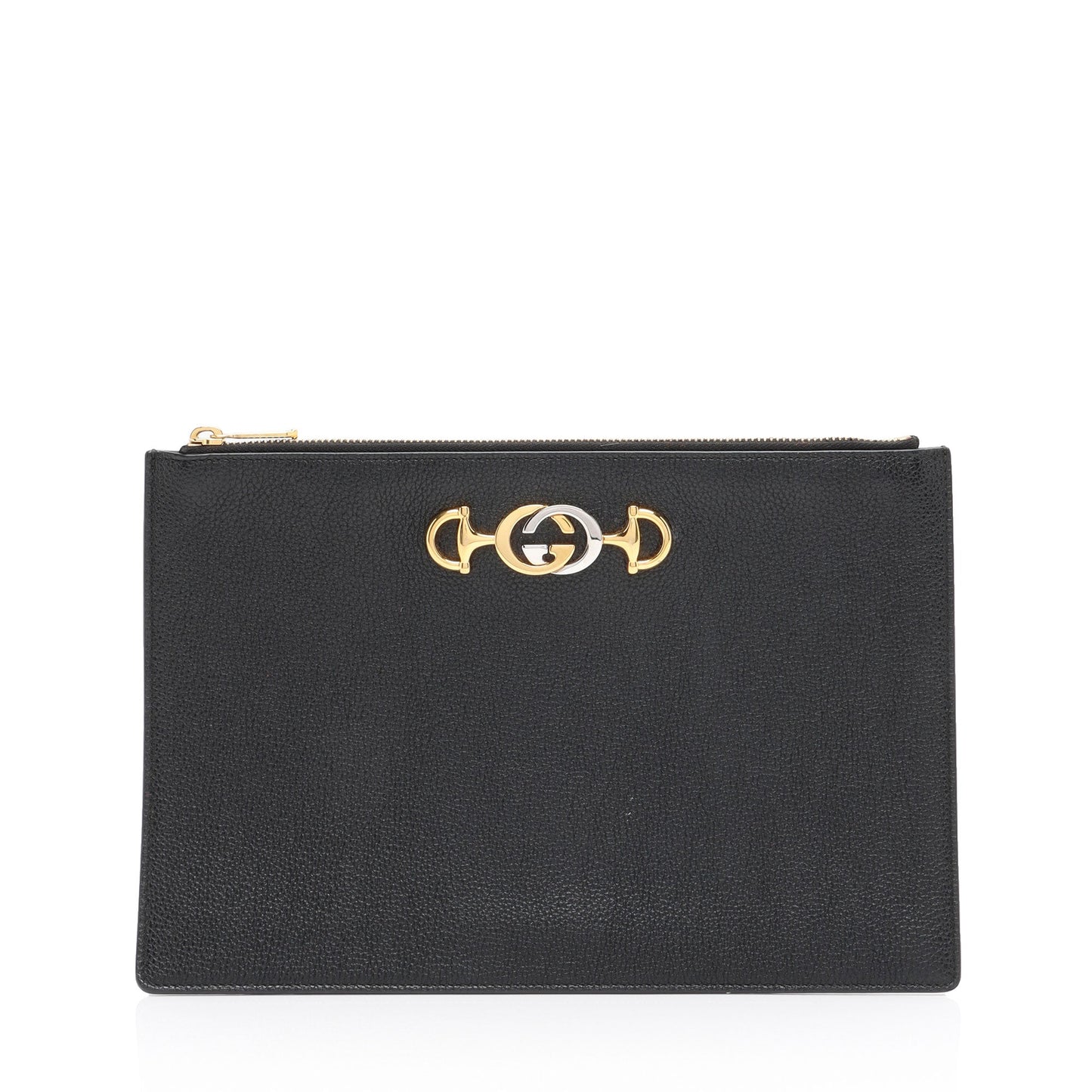 Gucci Nylon Pochette Leather Clutch