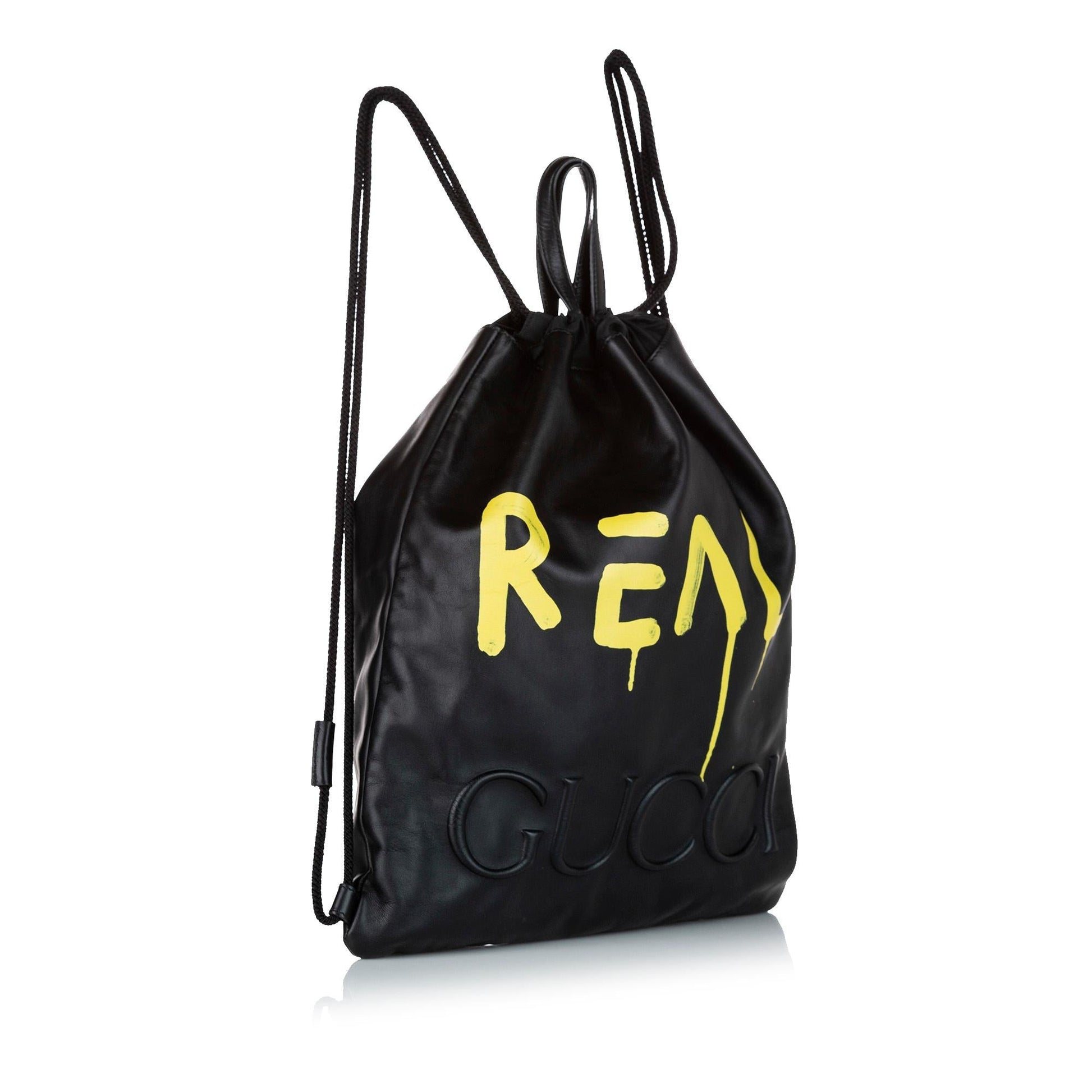 Gucci Gucci Ghost Drawstring Leather Backpack (SHG-32464)
