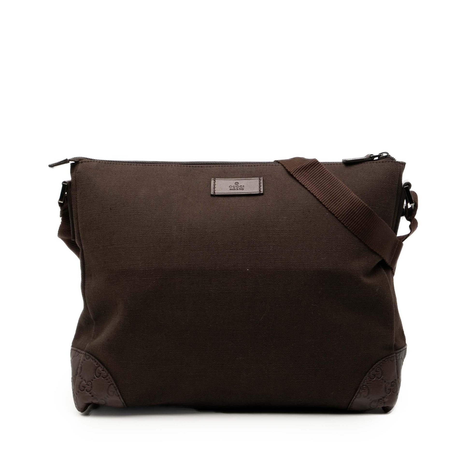 Gucci Guccissima Trimmed Canvas Crossbody