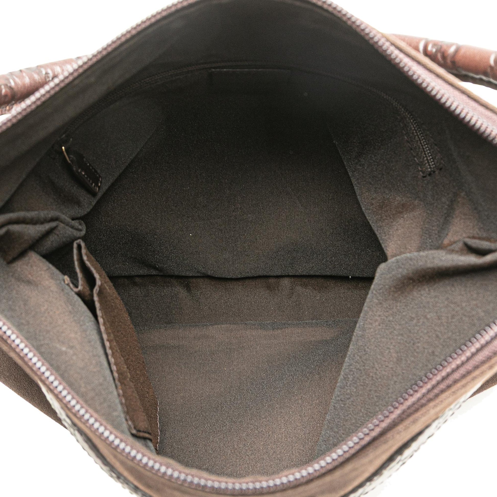 Gucci Guccissima Trimmed Canvas Shoulder Bag