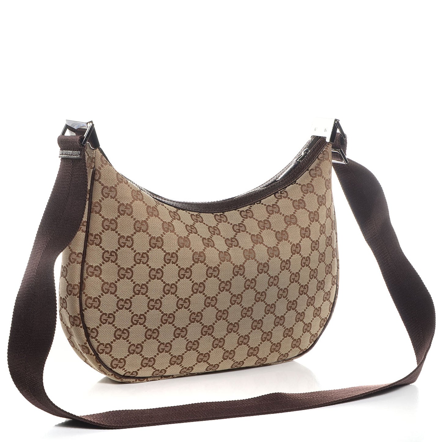 Gucci Monogram Caro Leather Canvas Shoulder Bag