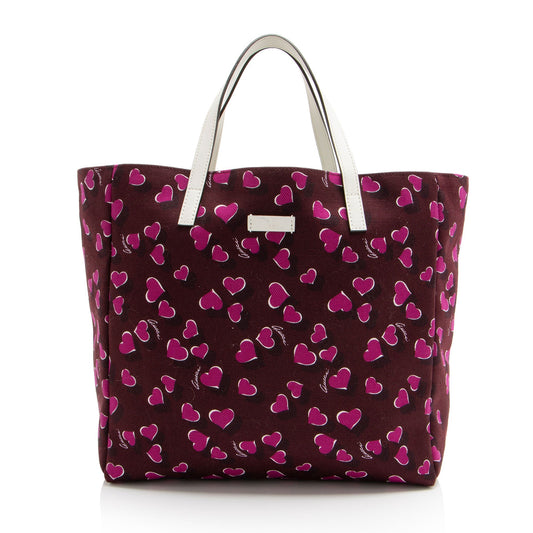Gucci Heartbeat Canvas Shopper Tote (SHF-Bq2wXL)