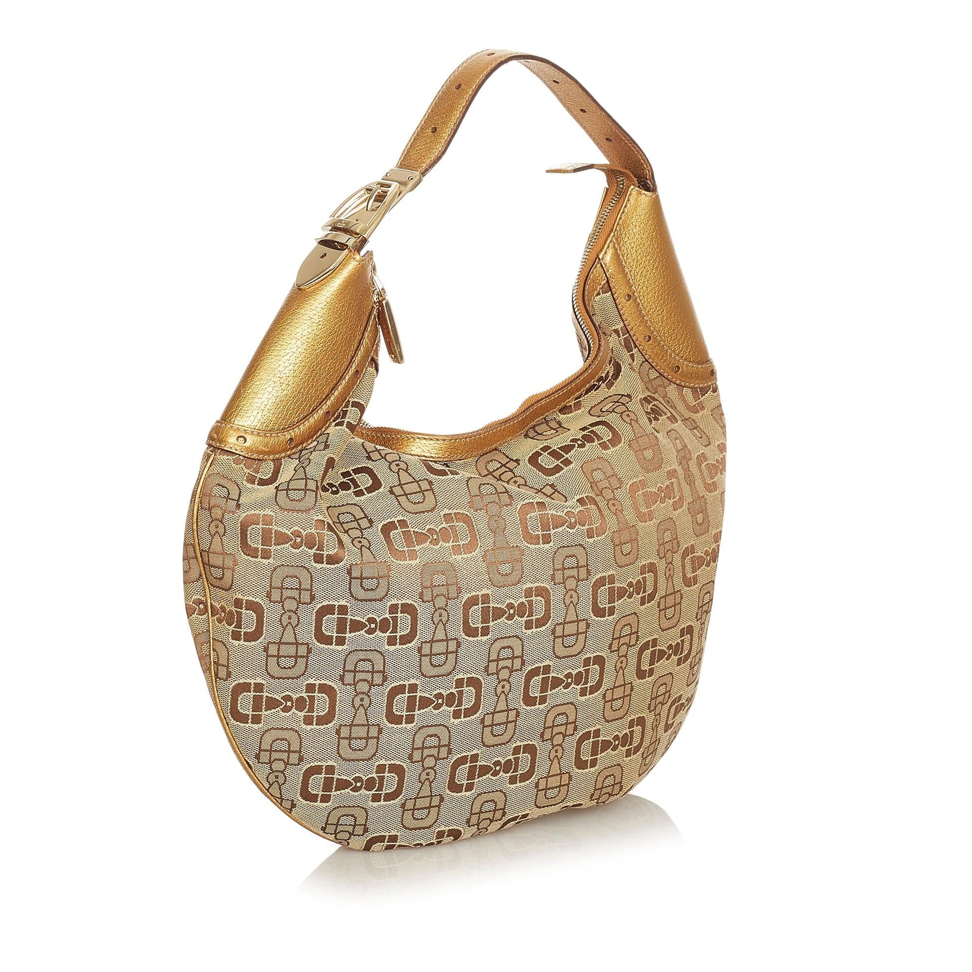Gucci Horsebit Canvas Hobo Bag (SHG-25298)