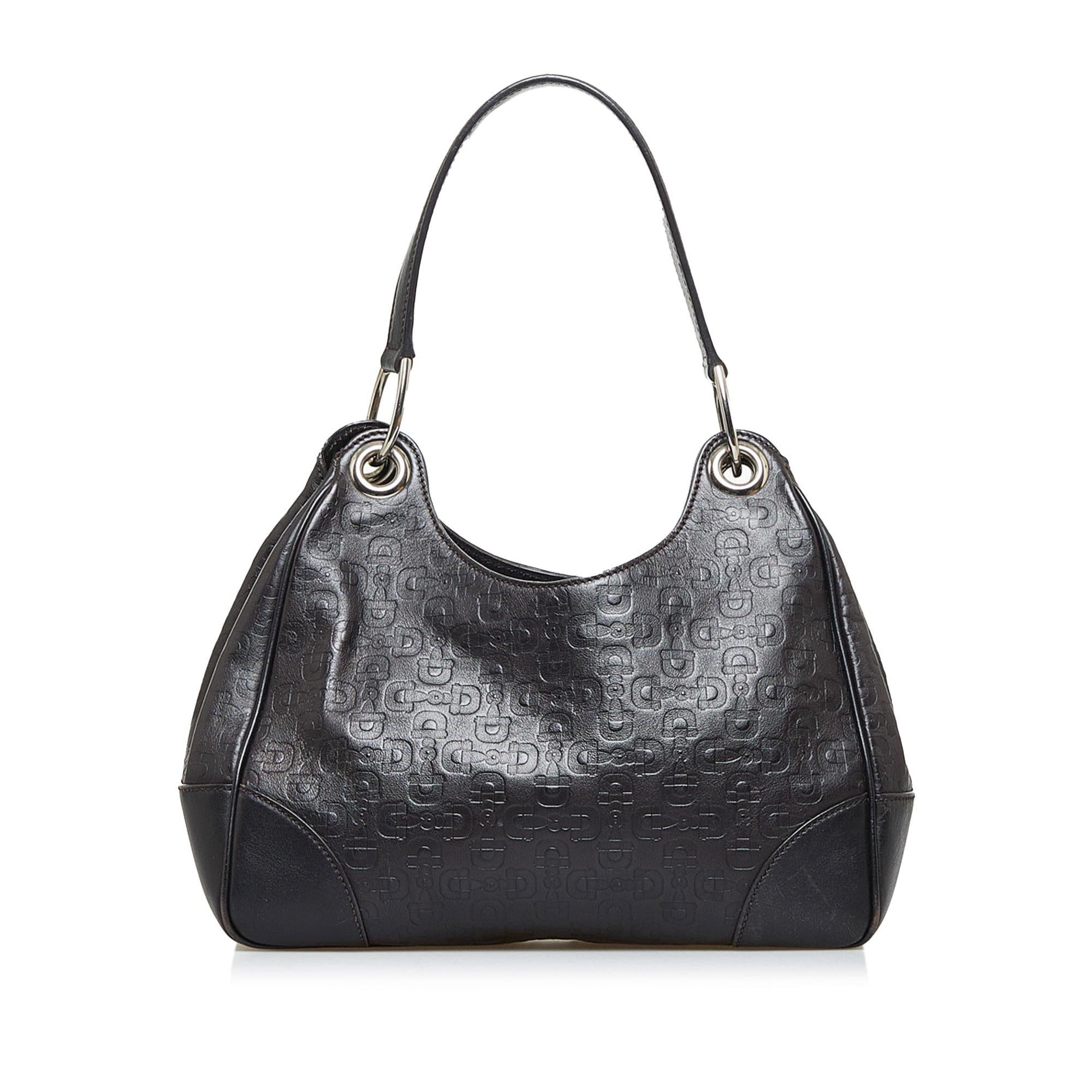 Gucci Horsebit Embossed Leather Shoulder Bag (SHG-96c9Qj)