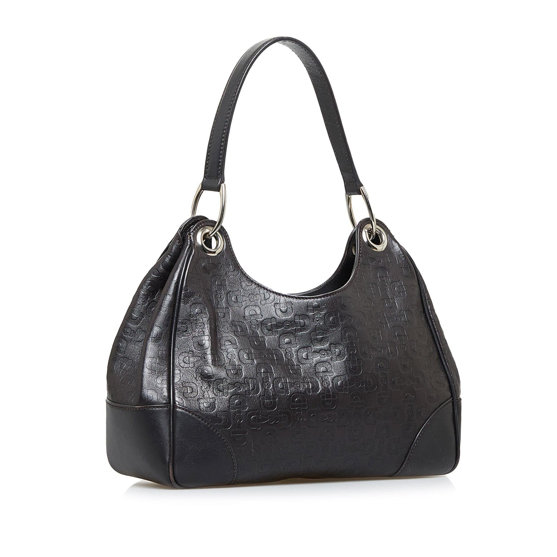 Gucci Horsebit Embossed Leather Shoulder Bag (SHG-96c9Qj)