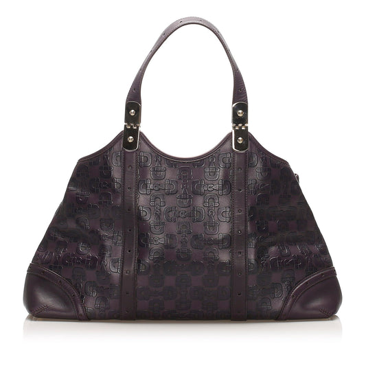 Gucci Horsebit Leather Monogram Tote Style 2