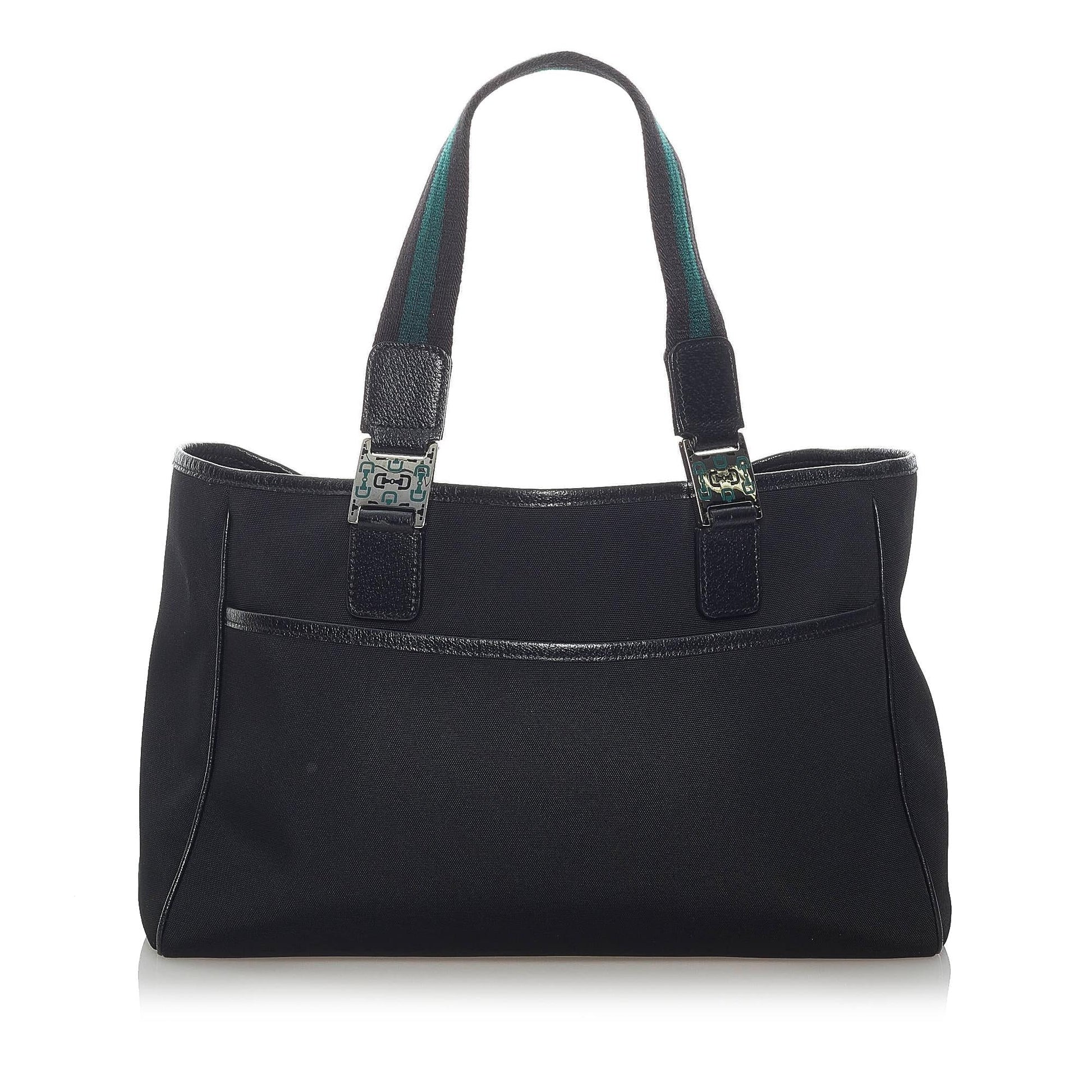 Gucci Horsebit Web Canvas Handbag (SHG-fpGZRl)