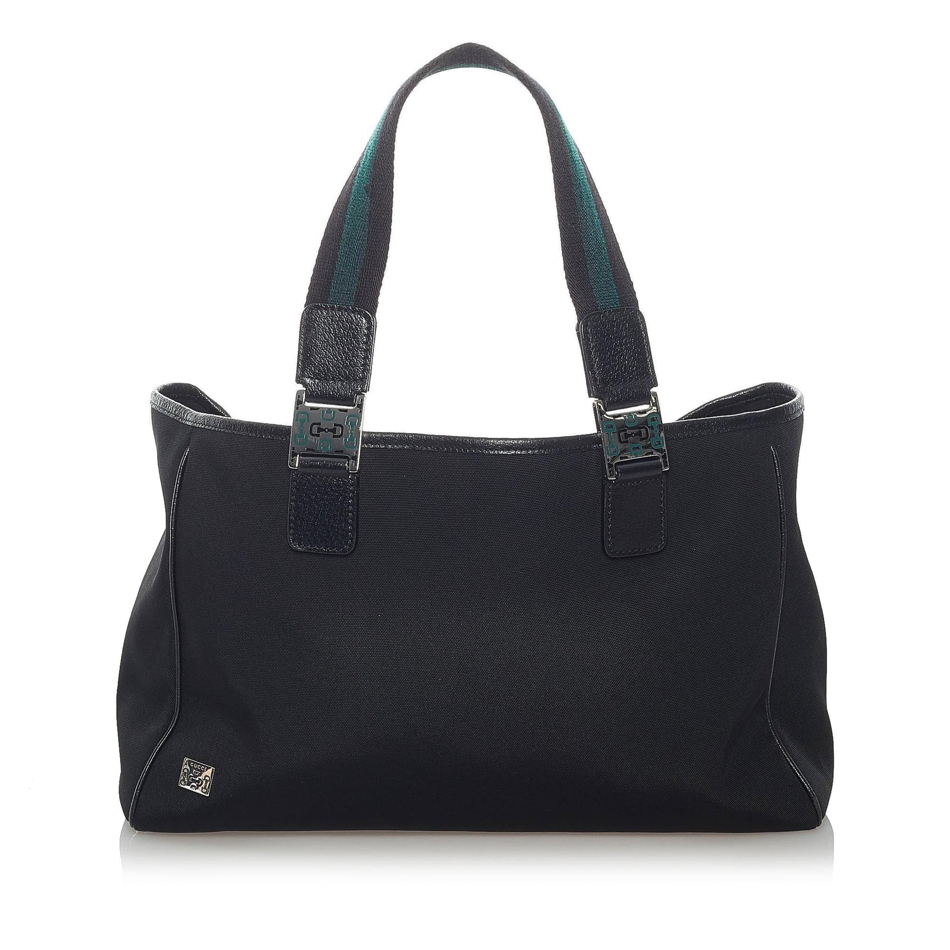 Gucci Horsebit Web Canvas Handbag (SHG-fpGZRl)