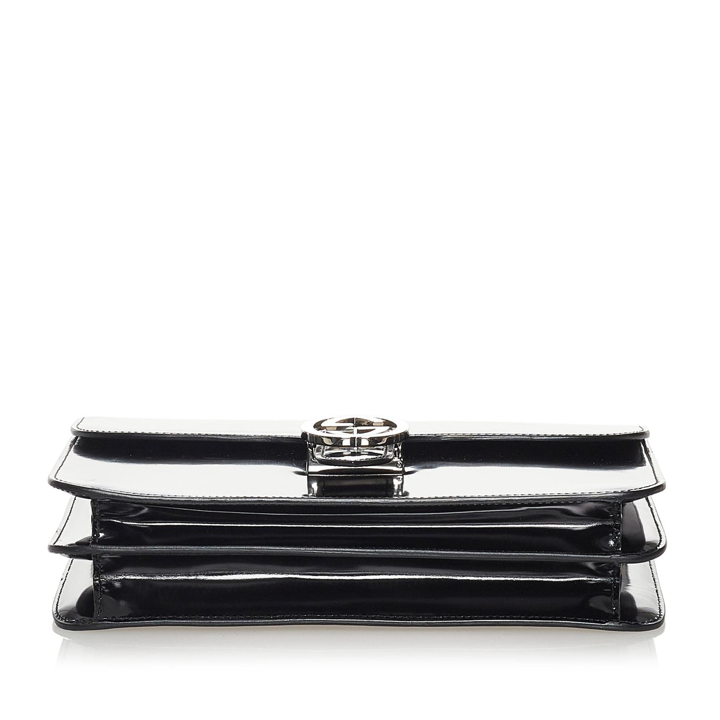 Gucci Interlocking G Leather Patent Leather Shoulder Bag