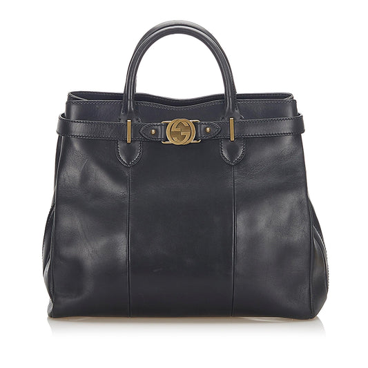 Gucci Interlocking G Leather Monogram Tote