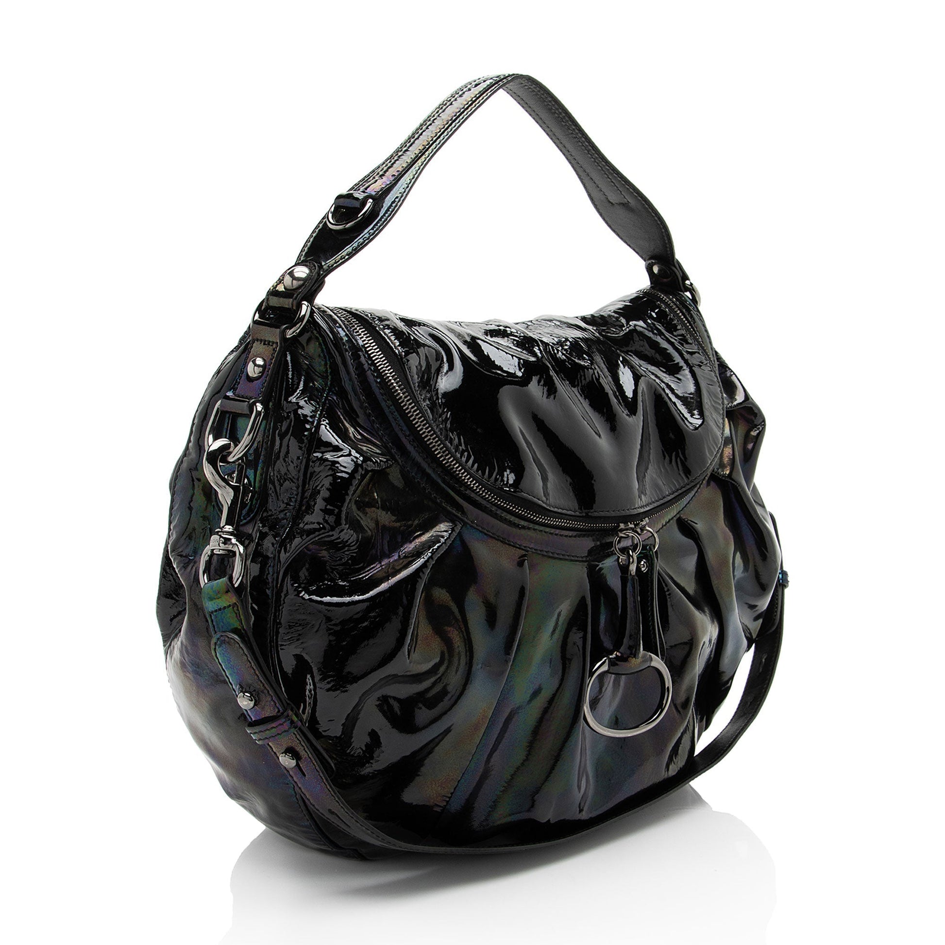 Gucci Iridescent Patent Leather Icon Bit Hobo