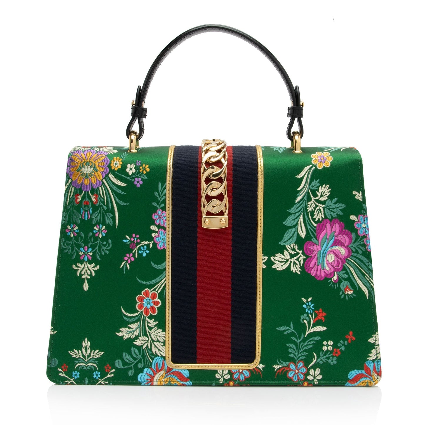 Gucci Nylon Leather Top Handle Shoulder Bag