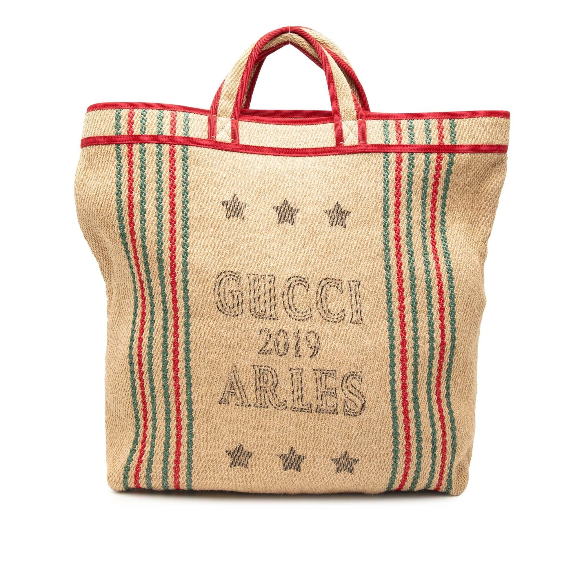 Gucci Jute Arles Printed Tote
