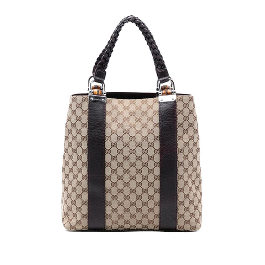 Gucci Large GG Canvas Bamboo Libeccio Tote